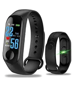 SHOPTOSHOP M3C Smart Band Fitness Tracker Watch with Heart Rate, Activity Tracker Waterproof Body Functions Like Steps Counter, Calorie Counter, Heart Rate Monitor LED Touchscreen (Black)