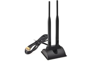 Bolwins L44DS Antenne WiFi 2,4 G 5,8 G 3 m 2 x 6 dBi RP-SMA Câble adaptateur MIMO compatible avec Asus TP-Link magnétique