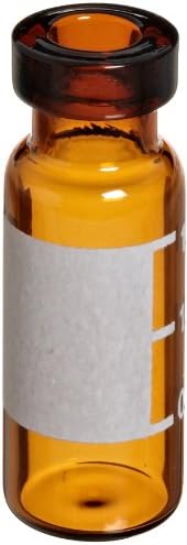 Sun Sri Amber Glass Standard Opening Crimp Top Vials, 1.5ml Capacity, 12mm I.D. x 32mm H (Pack of 100)