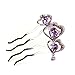 Price comparison product image NUOLUX Fashion Delicate Women's Wedding Bridal Crystal Rhinestones Decor Flower Style Alloy Hair Comb Clip Hair Pin (Purple)
