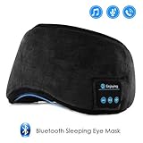 Jinxuny Bluetooth Sleeping Eye Mask Headphones Sleeping Voyage Musique Eye Cover Wireless Masque de Sommeil Lavable Ultra Confortable Masque pour Les Yeux avec des écouteurs pour Homme Femme Dormir