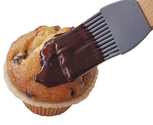 Silikon Pinsel mit Holzgriff 18cm – Grillpinsel, Backpinsel, BBQ-Pinsel, Silikonpinsel, Silicon Brush - 2