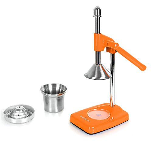 oneConcept EcoJuicer Zitruspresse manuelle Saftpresse Orangen und Zitronenpresse mit Hebelmechanik (handbetrieben, lautlos, aus Edelstahl) orange - 5