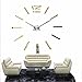 Produktbild DIY 3D-DIY-Acryl Spiegel Groß Quarzuhr Wanduhren Wall Sticker Watch modernes Wohnzimmer Rundschreiben Home Decoration, gold