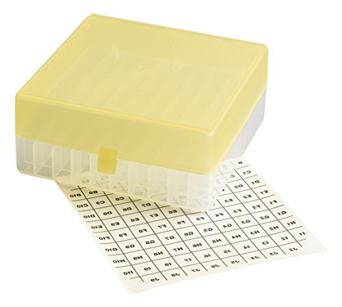 CamlabPlastics RTP/72101-YI Storage Box with Stick on Grid, 100 Place, Polypropylene, Yellow