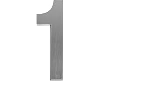 DURDIIY Hausnummer, Hausnummer edelstahl und Türnummer Höhe 5cm/ 1.96" Selbstklebende Haus-Nummer in Silber, Türnummern Signage, Adressnummer, Hausnummern, Zahlen-Aufkleber für Briefkasten, Tür, Hotel (1)