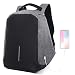Produktbild uniquebella Business Rucksack Diebstahlschutz Wasserdicht Laptop Rucksack mit abnehmbarer USB Ladekabel verstecktem Safe Reißverschluss für Frauen & Herren Passform unter 43,2 cm Laptop College Tasche, Schwarz 1 (Grau)