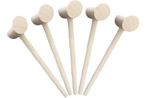 NUOBESTY 12pcs Mini Wooden Mallets Small Hammer Toys for Kids Children Educational Props