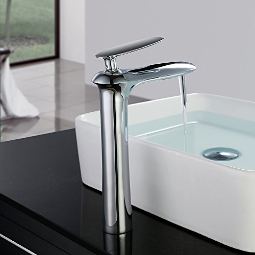 Homelody Chrom Wasserhahn Waschtischarmatur hoch Waschbecken Armatur mischbatterie Waschbeckenarmatur Einhebelmischer Badarmatur für Bad - 2