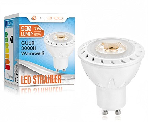 Hochwertige LED Wandleuchte UpDown Alu inkl. 2x LED GU10 Markenstrahler von LEDANDO 7W – grau – warmweiß – für Innen und Außen – IP44 - 5