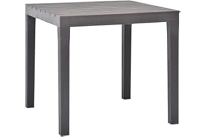 ‎VIDAXL vidaXL Gartentisch Terassentisch Esstisch Campingtisch Balkontisch Beistelltisch Gartenmöbel Tisch Garten Moccafarben 78x78x72cm Kunststoff