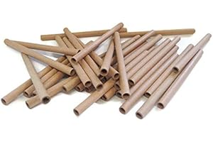 Werth-Metall 5 x7 x 120mm Papphülse, Braun, parallel gewickelt, fest, Pappröhrchen, Öko, unbehandelt, Insektenhotel, Nisthülsen, Bruthülsen, Wildbienen, zum Bestücken von Insektenhotels (10)