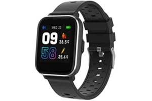 Denver SW164 Smartwatch Bluetooth 1.4'' Full Touch IPS Display, Fitness Tracker Uhr mit Körpertemperatur- und Blutsauerstoffmesser, Damen Herren Fitnessuhr IP68 Wasserdicht, iOS, Android, Schwarz