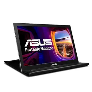 ASUS 15.6-inch Portable Monitor with USB-Powered, Ultra-Slim, Auto-Rotatable - MB168B (Black)