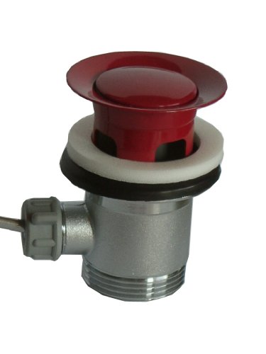 Ablaufgarnitur Excenter mit Überlauf für Waschbecken 1 1 /4 Zoll Rot
