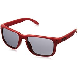 Oakley Sonnenbrille Holbrook, Gafas de Sol Polarizadas Unisex, Rojo (Matte Red/Fire Iridium), 55 mm