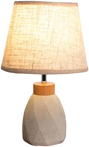 Chickidee Homeware Table Lamp and Natural Hessian Shade, Concrete, E27, Grey