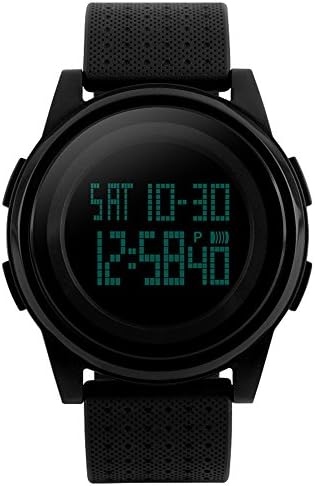 SKMEI Unisex Watches Ultra-Thin Sport Digital LED Teenage Boy / Girl Quartz Wristwatch Stopwatch Alarm Divers (Black)