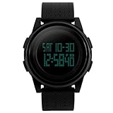 SKMEI Herren Unisex Dünn Sommer Uhren Sport Digital LED Elegant PU Armbanduhr Quarz Stopuhr Alarm Taucher Schwarz / Weiß (Schwarz)