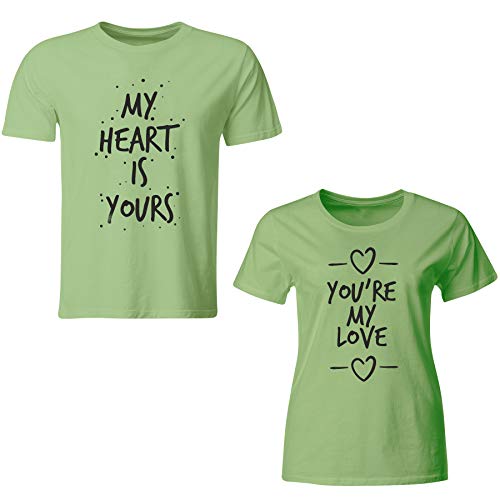 iberry's Unisex Couple T-Shirts Valentine My Heart- Set of 2
