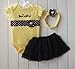 xhorizon FLK Baby Yellow Clothes Jumpsuit Romper Dot Princess Dress Hair Band Set