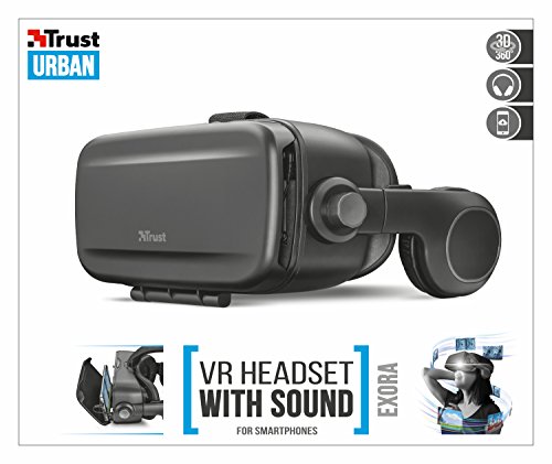 Trust Urban Exora Visore VR universali con Cuffie Integrate, per Smartphone, Nero