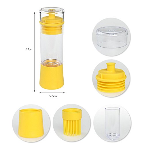 Nikgic Silikonpinsel Ölpinsel mit öl flasche Hitzebeständig Öl Flasche Bürste Grillbürste Backpinsel Kochen Backen BBQ Werkzeuge Ölpinsel - 3
