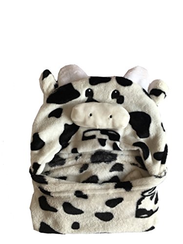 Preisvergleich Produktbild Lexikind Kapuzenhandtuch - Babydecke mit Kapuze - Baby Kuscheldecke (Kuh weiß)