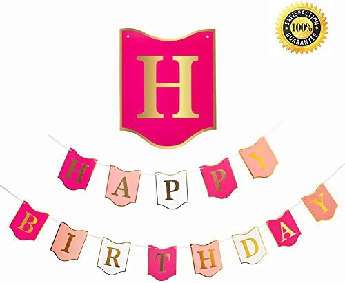 Colorful Happy Birthday Banners, Kenmu Party Bunting Pennant Garlands Paper Flags, Birthday Decorations Banners Apply for Birthday Parties, Ceremonies, Bedrooms (Color bronzing)