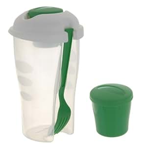 Salatkapsel 2er-Set - Praktischer Salatbehälter Mit Seitlicher Öffnung Und Dressing-Behälter