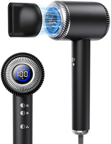 BESTOPE PRO - Asciugacapelli agli ioni di litio, 6 livelli di temperatura e 5 velocità del vento, modalità bambini, funzione autopulente, 110.000 giri/min, motore senza spazzole, asciugatura rapida
