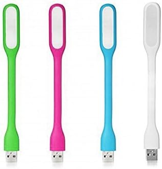 DLAND 4 Pcs Mini USB LED Light Adjust Angle Portable Flexible Led Lamp with usb for powerbank PC Laptop Notebook Computer keyboard outdoor Energy-Saving Gift Night Book Reading Lamp-4 Pcs