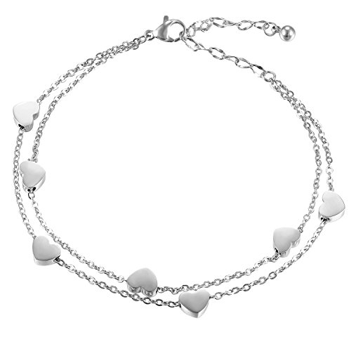 OIDEA Bracciale Braccialetto Donna Bracciale Acciaio Inox Cuore Argento