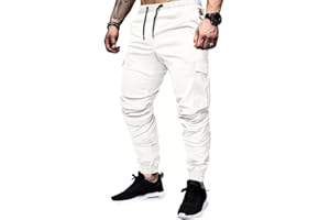 TARAINYA Pantalones Cargo Hombre Algodon Trabajo Chinos Cordón Largo Elasticos con Bolsillos