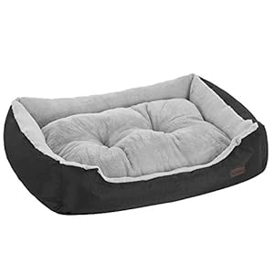FEANDREA Cama para Perro, Sofá para Perro, 70 x 55 x 21 cm, Negro y Gris PGW03BG