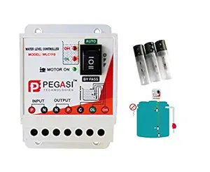 Pegasi Fully Automatic Water Level Controller Automatic Off and on Motor Pump with 3 Sensor Indicator Suitable for Motor (2hp)