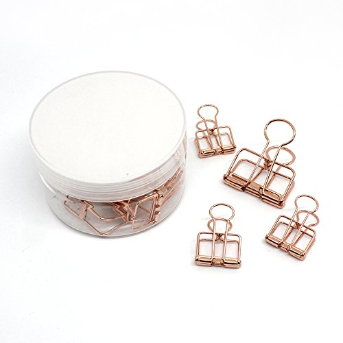 Creoly Paquete de doce clips para carpetas  Oro Rosa 