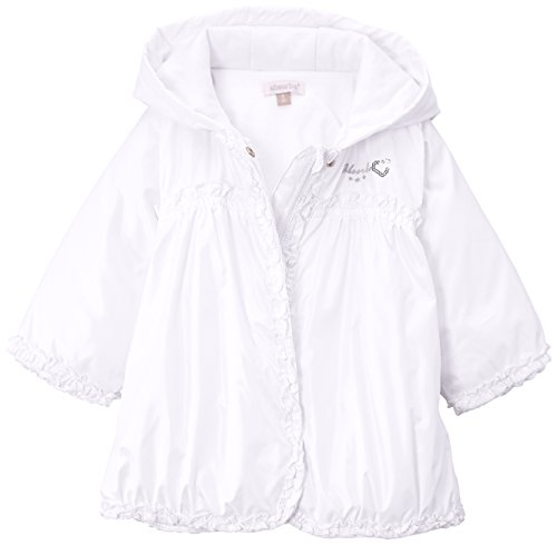 Absorba Boutique Baby Girls 0-24m Parka Plain Coat, White, 12-18 Months (Manufacturer Size: 18 Months)