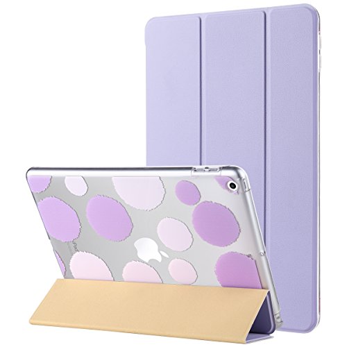Neues iPad 2017, 9.7 Zoll Hülle, ULAK ultra dünne magnetische Selbstweck u. Schlaffunktion intelligente Abdeckung Trifold Standplatz-Fall mit Entwerfer-harte rückseitige Shell für neues iPad 9.7 Zoll 2017 Modell (Lavendel)
