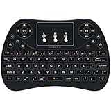 Colorful Backlit Mini 2.4G Wireless Touchpad Keyboard Mouse, USB Rechargeable,Support Windows, Android and iOS, Linux OS, Google, Android tv box,HTPC,IPTV,PC etc (backlit 7 color)