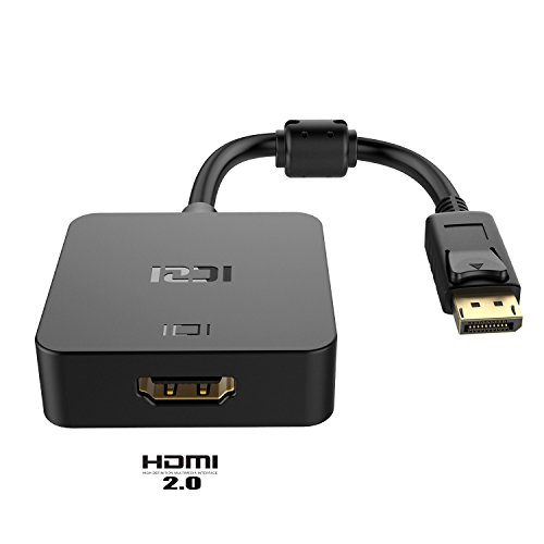 ICZI Aktiver DisplayPort auf HDMI 2.0 Adapter mit anti-interference magnetischer ring Konverter Male zu Female, Multi-Screen-Anwendungen können, vergoldet, 4k (HDMI 2.0, Schwarz) - 2