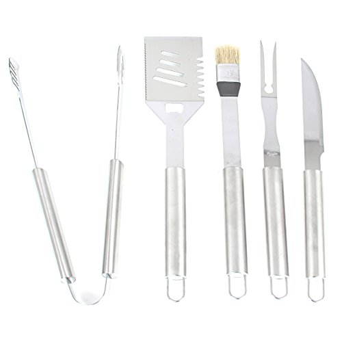 5-teilig Grillbesteck BBQ Besteck Set Grillset Tool Set mit Koffer barbecue - 4