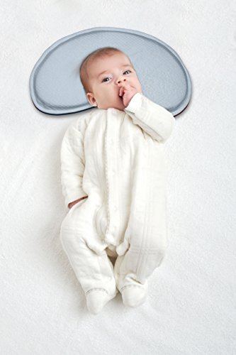 Bonmedico® Guardian Babykissen, gegen Plattkopf und Verformung für eine schöne Kopfform aus viskoelastischem Schaum mit Mulde, 100% schadstofffrei, in Crème, Blau oder Rosa - 6