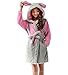 Produktbild DELEY Unisex Ehepaar Damen Tier Karikatur Coral Fleece Warm Kapuze Bademäntel Morgenmäntel Nachtwäsche Cosplay Kostüm Pyjama Maus Größe M