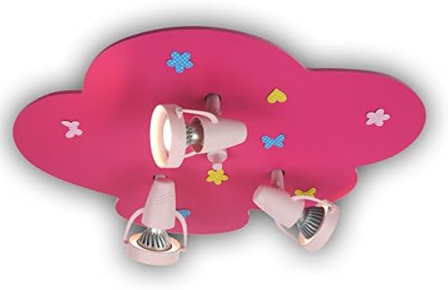 Niermann Standby Plastic Cloud Ceiling Spotlight, Meadow Flower, Magenta