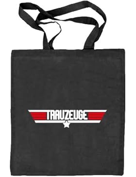 JGA 44 - Top Gun TRAUZEUGE Kombi, Junggesellenabschied Natur Stoffbeutel Jute Tasche