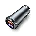 Produktbild Quick Charge 3.0 Auto Ladegerät, QC 3.0 USB Auto Adapter KFZ Ladegerät 2-Port 30W Aluminium-Legierung Gehäuse Autoladegerät für Phone XR, Galaxy S8/S7, Huawei P9/P10 Galaxy S8 / S7 (Gris) –MEHRWEG