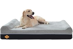LaiFug Orthopedic Memory Foam Extra Large Dog Bed Pillow(125x92x15cm, Slate Grey) Durable Water Proof Liner & Removable Washable Cover & Smart Design