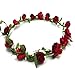 Bride Boutique Wedding Bridesmaid Boho Floral Flower Festival Forehead Headband Hair Garland (Red Rose)
