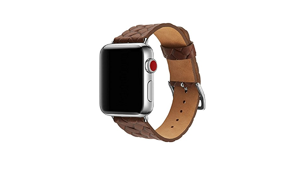 Per Apple Watch Band, gx-lv intessuto in vero cuoio iWatch cinghia  sostituzione Band con chiusura in metallo per Apple Watch Series 3 Series 2  Series 1 sport e Edition 42 mm Earthen :